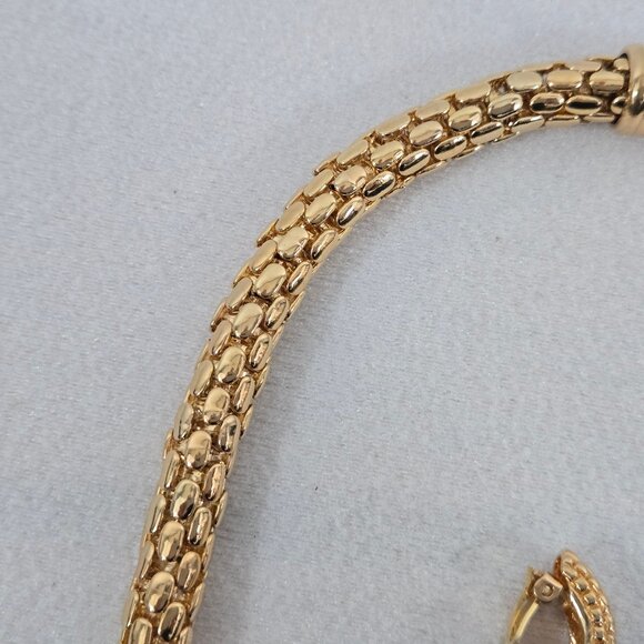 Rau Klikit Demi Pave Rhinestone 18" Snap Necklace w/Matching Earrings Signed LN - Picture 9 of 14